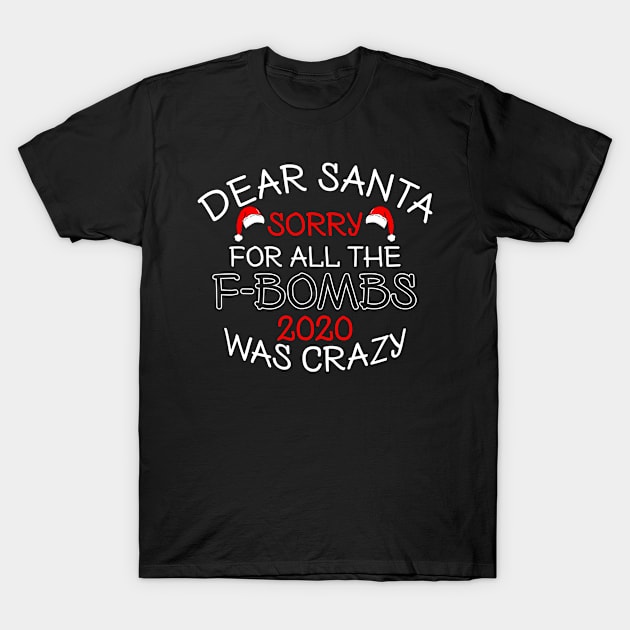 Dear Santa Sorry For All The F-Bombs 2020 Was Crazy Funny T-Shirt by ruffianlouse